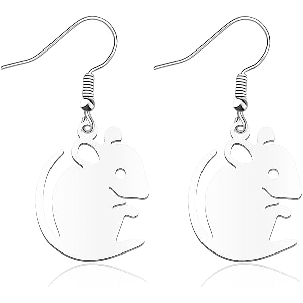 Amazon.com: Sterling Silver Rat Earrings - Rat Dangles for Women
