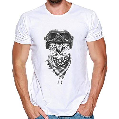 NREALY Men Printing Tees Shirt Short Sleeve Casual T Shirt Blouse Tunic Vest