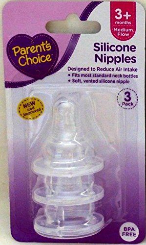 Silicone Nipples Parent's Choice 3+ Months Medium Flow BPA Free