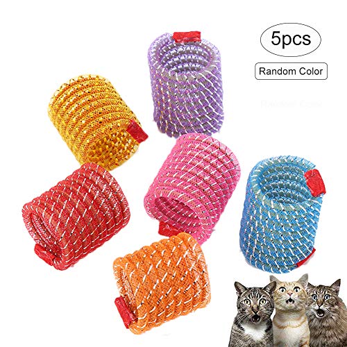 ISMARTEN Pet Wide Colorful Springs Cat Toys for Cat Kitten Pets (Random Color) (5pcs)