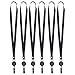 Mudder 6 Pack Retractable Badge Holder Reel Key Chain Reel with Lanyard Neck Strap for Key ID Cards, Black