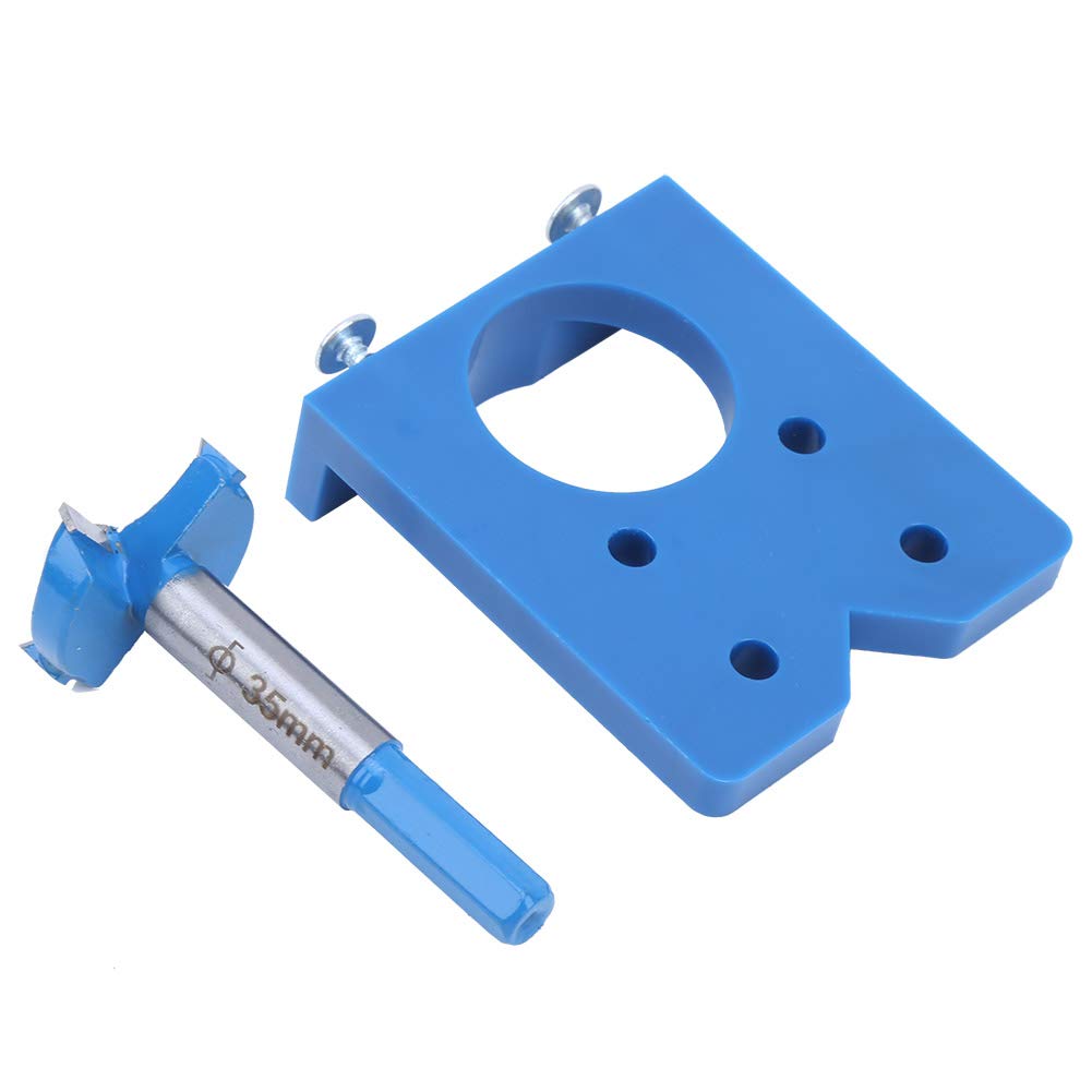 Pocket Hole Jig Kit, Dowel Jig Kit with 35mm Hole Cutter, Wood Dowel Hole Drilling Guide Locator Tool Set, Blue