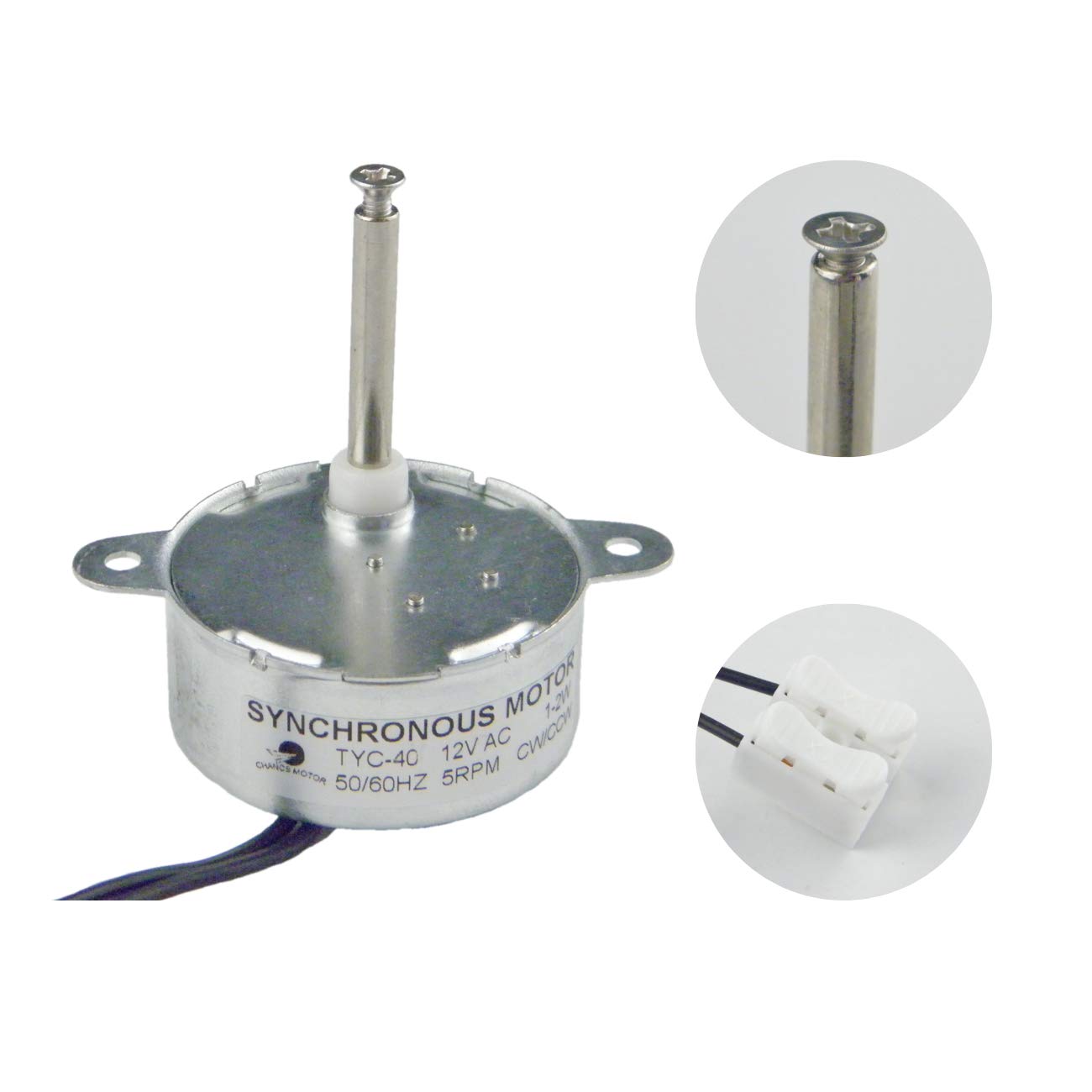 Photo 1 of CHANCS Synchronous Motor TYC-40 AC 12V 5RPM Shaft Length 33mm for Christmas Decoration Micro Motor