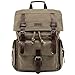 Kattee Men’s Leather Canvas Backpack Large School Bag Travel Rucksack Army Green