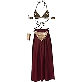 RocailleCos Sexy Princess Costume Leia Cosplay Halloween Costumes Dress Slave Bra Skirt for Adult Women