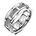 Caperci 8mm Brick Pattern Tungsten Carbide Wedding Band Ring for Men Size 9.5