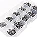 Goture Fishing Hooks 500pcs Small Size Freshwater Fishhook Jig Circle Fishing Hooks Soft Bait Texas Rig Set 50Pcs in a box for Saltwater