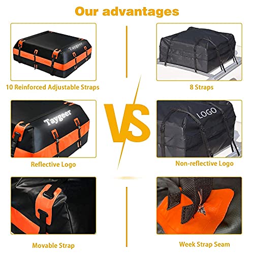 Taygeer Rooftop Cargo Carrier, 21 Cubic Feet SoftShell Waterproof Roof