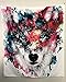 Shukqueen Tapestry Multicolor Wolf Staring at the Front Printing Wall Tapestry for Bedroom Hanging Tapestries Wall Decorations for Living Room Dorm - 51x59 inch,130x150cm