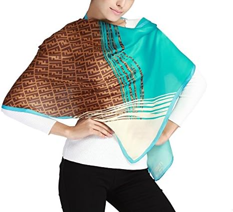 Butterfly Rose 100% Mulberry Silk Fashion Pattern Long Scarf Shawl Wrap 71" X 28" (S2 Green)