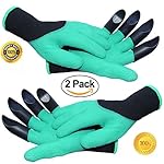 Garden genie Gloves by Crocoin (2 pack) with Fingertips Claws on each Hand, for Digging and Planting, Safe for Rose Pruning, for Right-handers & Left-handers, for Women & Men