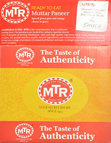 MTR Ready To Eat, Muttar Paneer, 10.6 Ounce (Pack of 20)