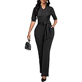 BubFee Jumpsuits for Women Formal Dressy Elegant Wide Leg Business Casual Outfits