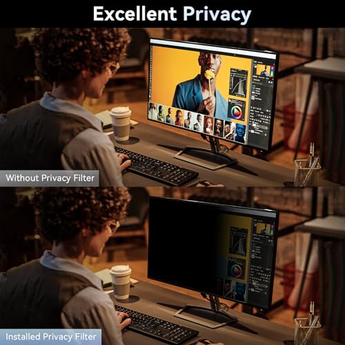 Protescreen Widescreen Computer 27 Inch Privacy Filter, Removable Screen Protector Film, Anti-Spy Blue Light Anti-Spy Coating for PC & Monitor 27 Inch 16:9