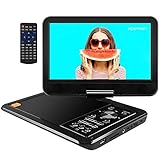 APEMAN 12.5'' Portable DVD Player with 10.5'' Swivel Screen Remote Controller Support SD Card USB DVD AV in/Out Earphone Speaker 5 Hours Built in Rechargeable Battery for TV Kids Car Travel Companion