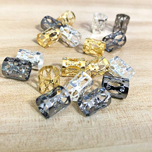 image for Messen 210 Pieces Dreadlocks Beads Strong Iron Hair Cuffs 8mm Dread Lo