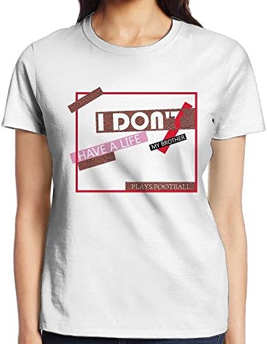 Rniom Girl I Don't Have A Life My Brother Plays Football Summer Cute Blend 3D Printed Crewneck T-Shirt