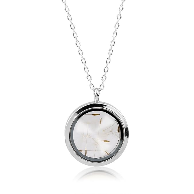 MadamLili Echte Pusteblume Medaillon Kette