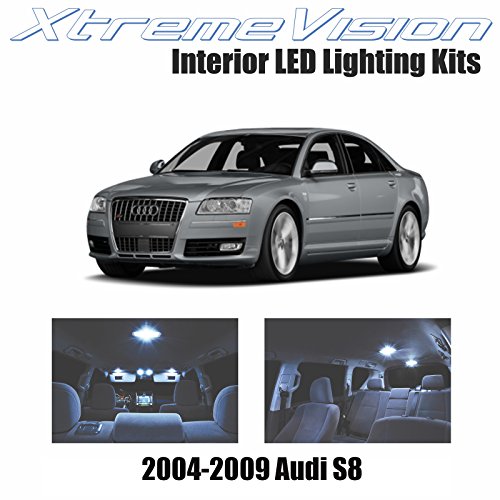 XtremeVision Audi S8 2004-2009 (16 Pieces) Cool White Premium Interior LED Kit Package + Installation Tool