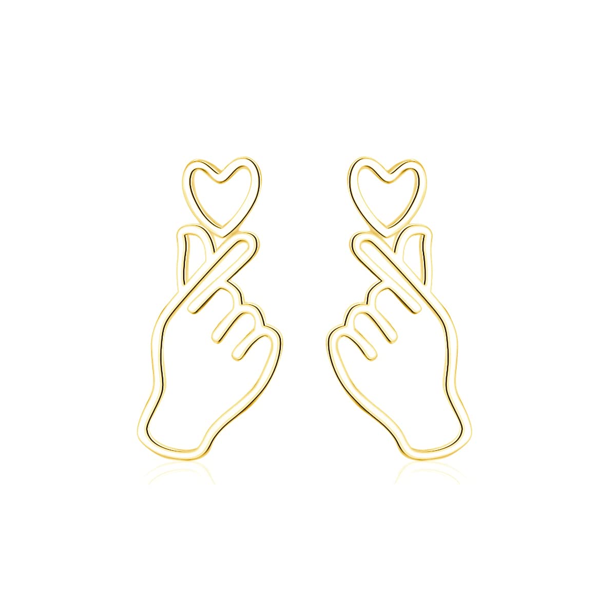 SLUYNZ 925 Sterling Silver Heart Earrings Studs for Women Heart Studs Earrings Mother's Day Gift Earrings (B-Yellow)