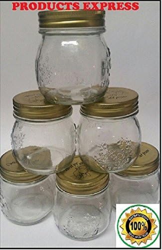 Kitchen Pros Glass Mason Jar with Tin Lid | Lovely Vintage-style Fruit Etched Design | Old-fashion charm mixed with Modern Utility