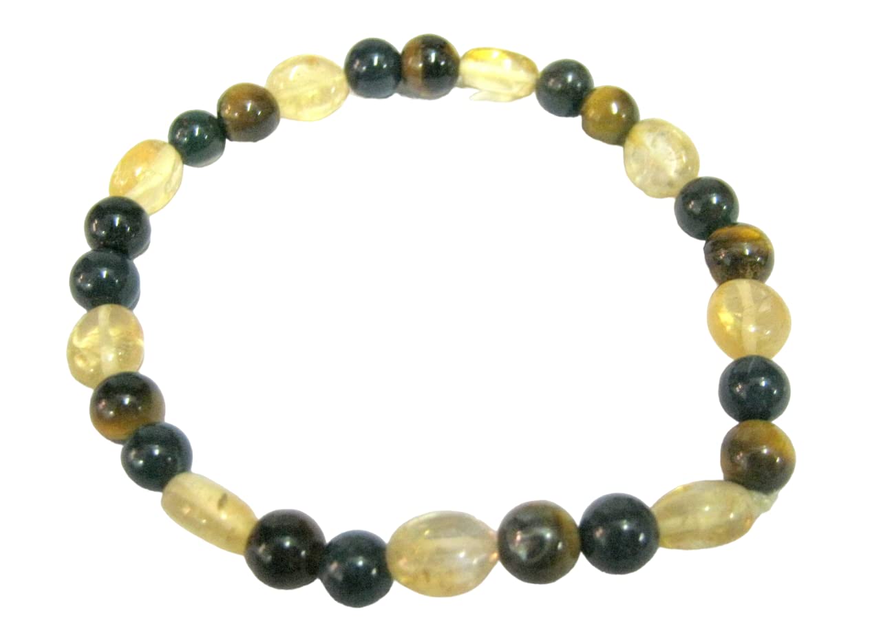 Tigers Eye Citrine Bloodstone Beaded Stretch Bracelet Men Women Gift Fashion accessory Positive Energy Crystal Healing handcrafted gemstone
