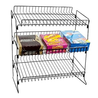 Amazon Com Wire Countertop 3 Shelves Snack Display In Steel With