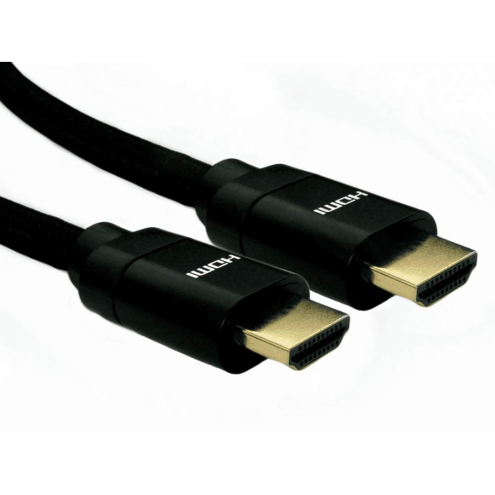 World of Data - 0.5m HDMI Cable - 8K - v2.1-48Gbps - Shielded - Braided - Aluminium Hood - BLACK