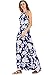 Ayliss Women's Halter Strap Maxi Dress Navy Blue with White Flower Elegant Dress,M