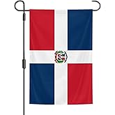 Dominican Republic Flags 12 x 18 Inches Double Sided Polyester Garden Flags Vivid Color for Indoor and Outdoor Yard Garden Street Decorations
