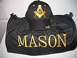 Black Mason Freemasons Freemason Utility Duffle Sports Travel Bag Hat Gift Set