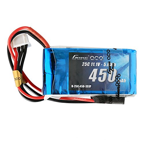 Gens ace LiPo Battery Pack 450mAh 11.1V 25C 3S with JST-SYP-2P Plug for RC FPV Car Boat Truck Heli