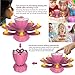 Homecube LED Birthday Candles, Flameless Musical Birthday Candles with 3 Adjustable Flash Modes, Rotatable Flower Birthday Cake Toy with Blow Out Design for Birthday Party Decoration (Pink)