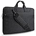 HSEOK Laptop Shoulder Bag Sleeve Briefcase, Denim Fabric Carry Case Cover for 12.9 iPad Pro / 13-13.3 Inch Laptop / Notebook Computer / MacBook Air / MacBook Pro, Black