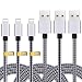 iPhone Charger,3Pack 10FT Lightning to USB Cable Nylon&nbsp;Braided Charging Cord Compatible with iPhone X 8 Plus 8 7 Plus 7 6 6S 6 Plus 5S SE iPod iPad Mini Air Pro (Black Gray)