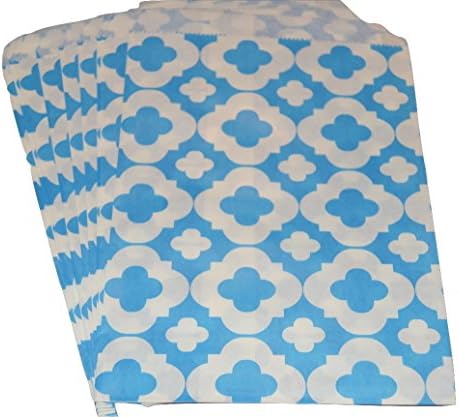 Swirly Twirly Favor &amp; Snack Bags - Biodegradable, Very Cute &amp; Attractive Designs - Set Of 50 Pcs -FloralBlue