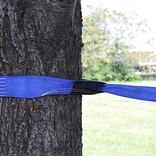 Ivation Portable 50 Foot Slackline Monkey Bar Kit - Kids Swinging Obstacle Course Set - Bars, Fists, Gymnastics Rings - 250lb Capacity - Storage Bag & Tree Protectors Included (Certified Refurbished)