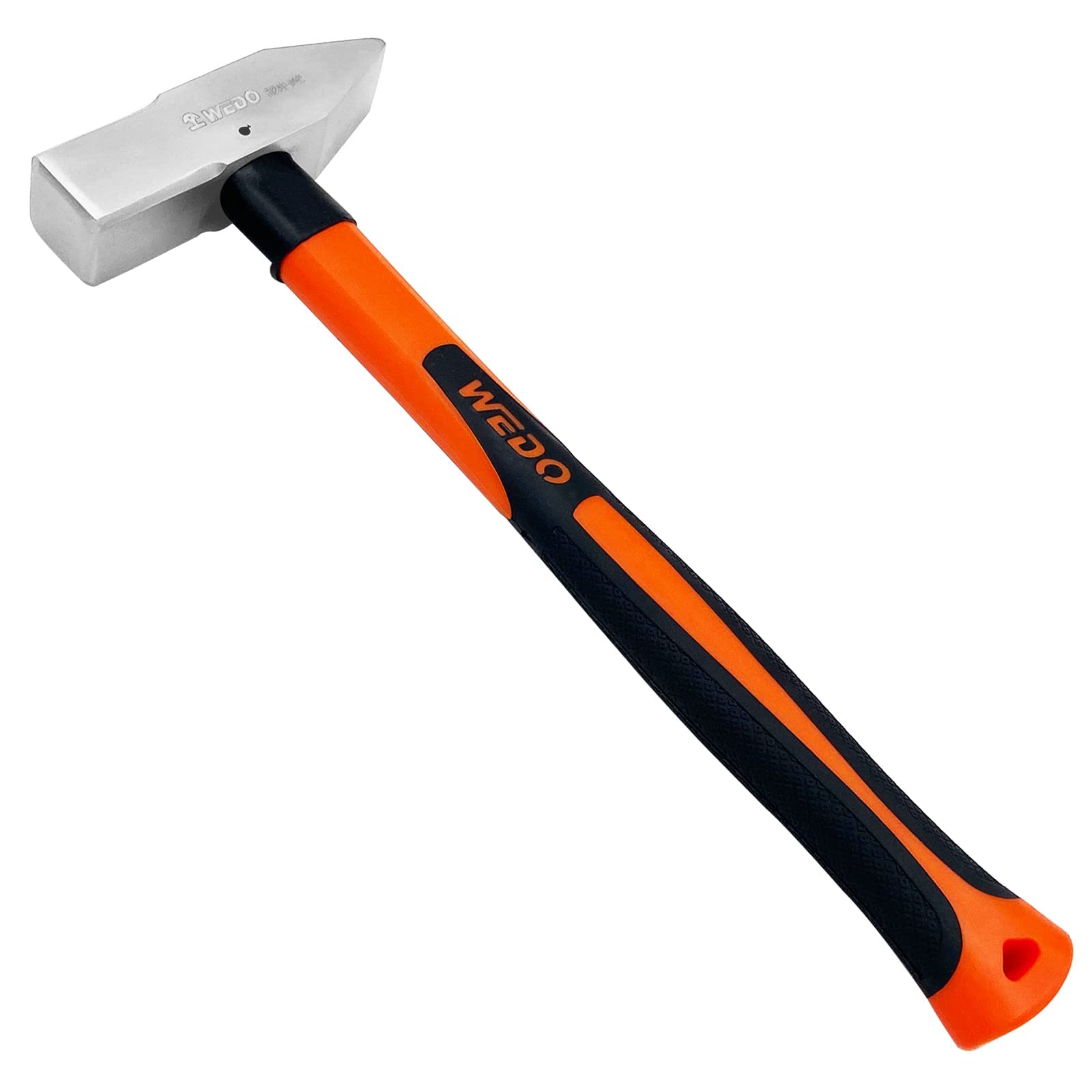 WEDO Cross Pein Hammer,3lb Stainless Steel Engineer Hammer,Fiberglass Handle,Blacksmith's Hammer,Length 400mm,Shock Resistant,Corrosion Resistant,Rust Proof