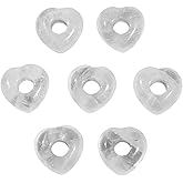 SUNYIK 12pcs 5mm Heart Large Hole Beads for Jewelry Making, Rock Quartz Crystal Love Heart Loose Beads Fits Macrame Bracelet Braids Hair DIY Craft