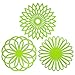 ME.FAN Silicone Trivet Mat - Kitchen Hot Pads for Pots & Dish - Insulated Teapot Trivet - Flexible, Durable, Non-Slip Large Coasters 3 Set Grass Green
