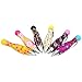 Jiulyning Cute Retractable Bowling Style Mini Ballpoint Pens, 0.7 mm Blue Ink, Colorful Pen Shell, Pack of 12