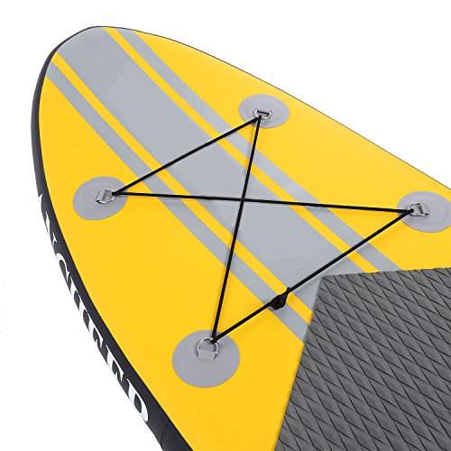 Hurbo 10ft Inflatable Stand Up Paddle Board iSUP、Hand Pump、Paddle、Backpack, Paddling and Surf Control Non-Slip Deck - Youth and Adult (Yellow)