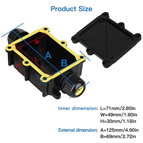 Waterproof IP68 External Junction Box, 2 Way Plug Line M20 Coaxial