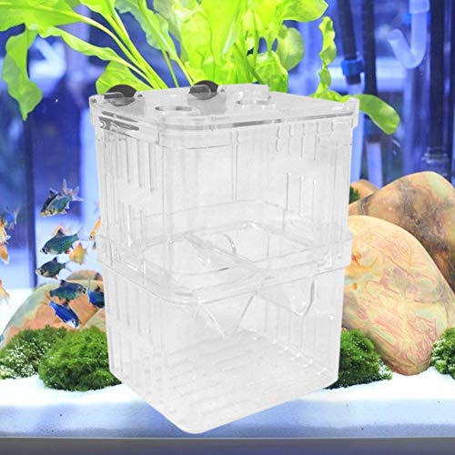 ttnight Acrylic Fish Tank Breeding Box Aquarium Double Guppies Hatching Incubator
