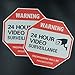Video Surveillance Sign 10 Pack, CCTV 24 Hour Warning Sticker Door Window Yard Sign, Indoor & Outdoor Use (2-6x6
