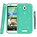 HTC Desire 510 Case, Style4U HTC Desire 510 Studded Rhinestone Crystal Bling Hybrid Armor Case Cover with 1 HD Screen Protector and 1 Stylus [Teal / Mint Green]