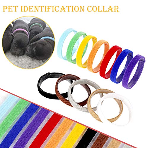 Sowaka12 Pcs Puppy Whelping Collars Multicolor Adjustable Double Sided