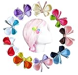 HipGirl Ribbon Sculpture Hair Bow Clips, Barrattes (10pc 2.25