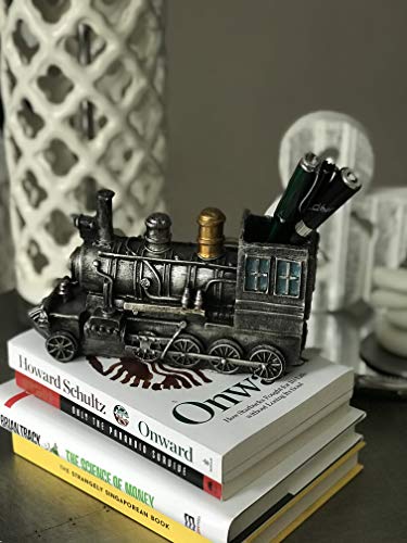 Retro/Shabby Chic/Vintage Steam Engine Pen Holder for Desk/Coin Storage Bin