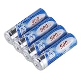 KINSUN 4-Pack Rechargeable Batteries 1.2V Ni-Cd AA 900mAh for Outdoor Solar Garden Light Landscape Lights Path Lights